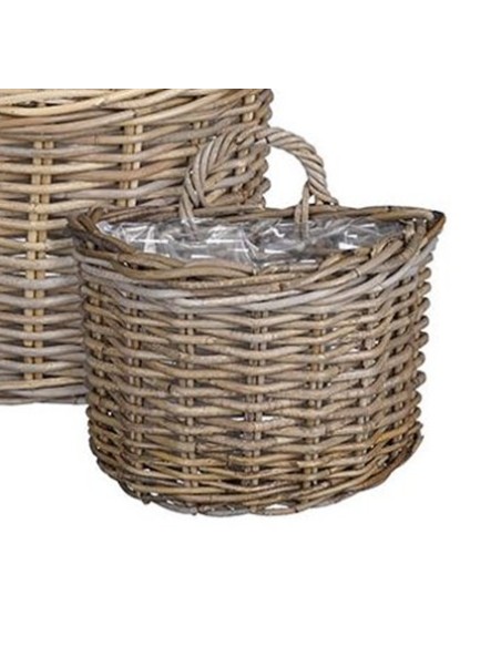 Cesta Marcia Walhanger Gris 38x26x26 cm  Cesta Rústica con Asa para Almacenaje y Decoración