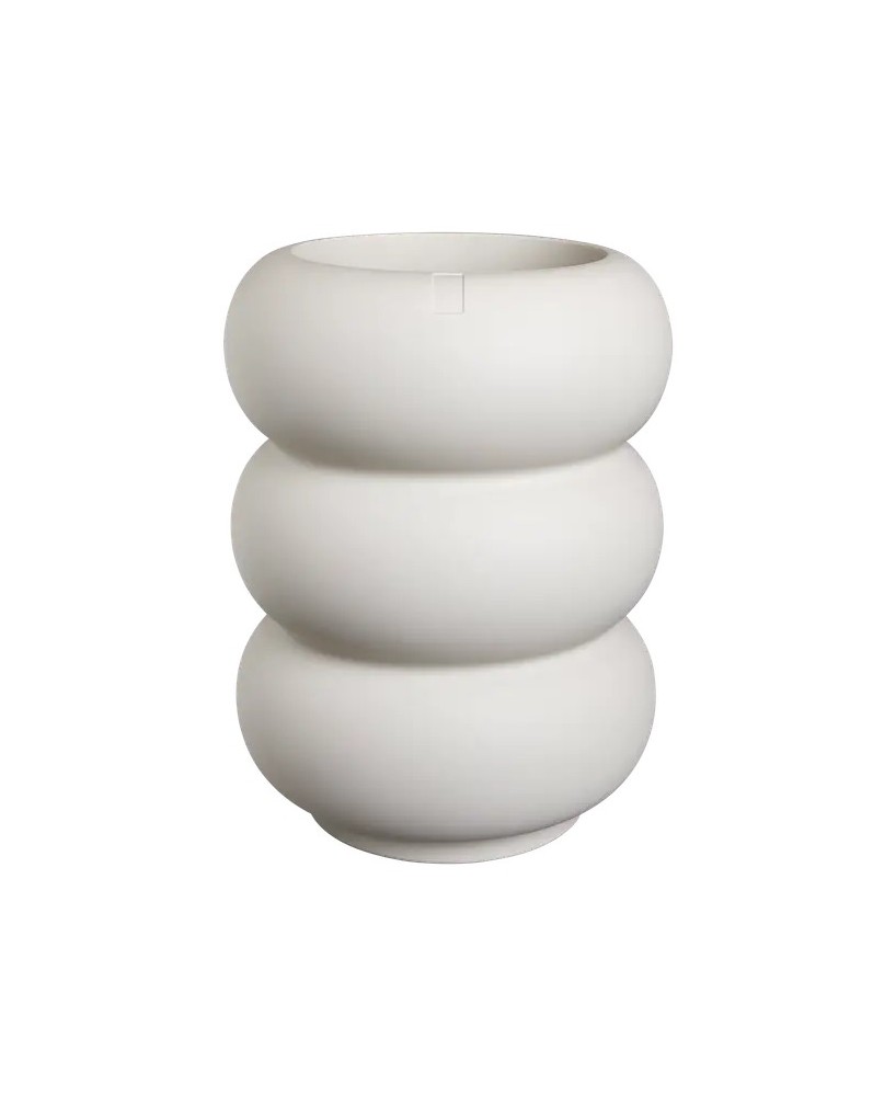 Maceta Amber Roll High Blanco Lino 43cm | Elegante y Moderna para Plantas Grandes - Endanea Garden

