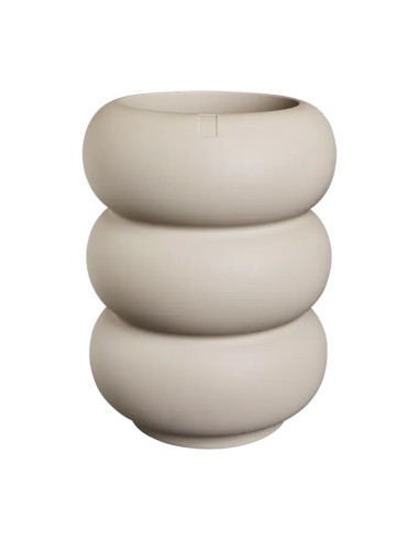 Maceta Amber Roll High Beige Equilibrado 43cm | Moderna y Elegante para Plantas Grandes - Endanea Garden

