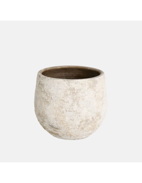 Maceta Bres Crema 24x24 cm | Elegancia y Durabilidad para Jardín e Interior

