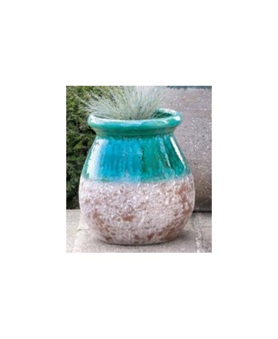 Jarrón Provenzal Esmaltado Verde 35 cm  Decoración Rústica y Elegante | Endanea Garden

