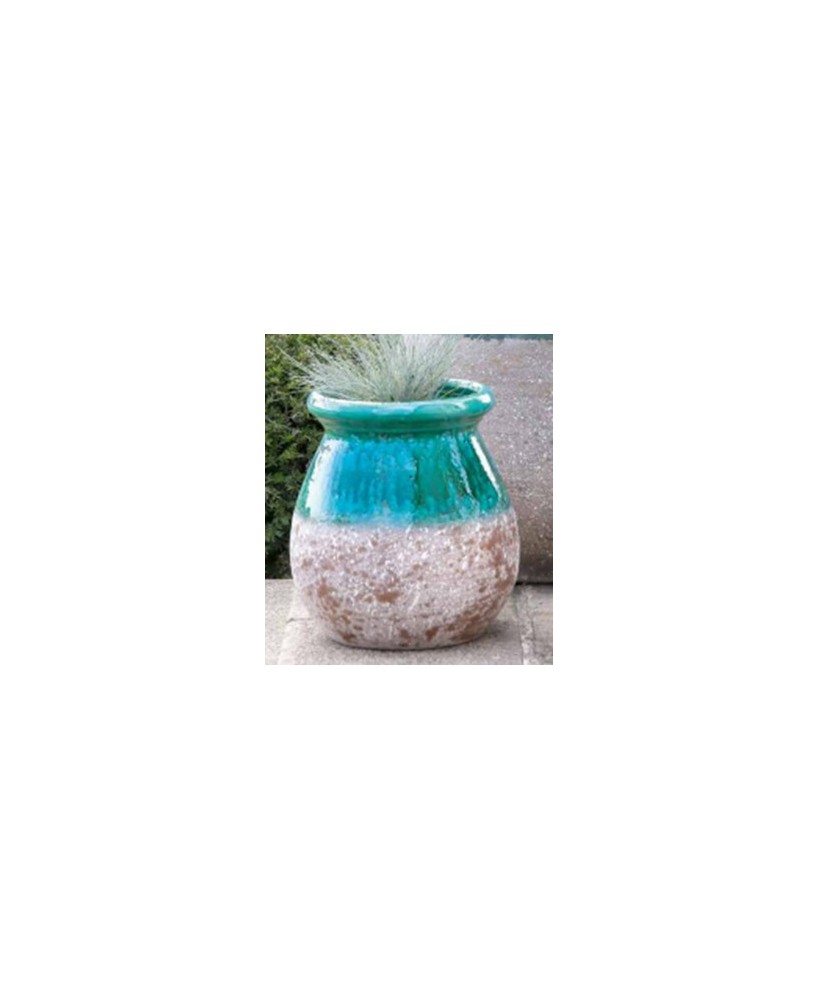 Jarrón Provenzal Esmaltado Verde 40 cm  Decoración Rústica y Elegante | Endanea Garden

