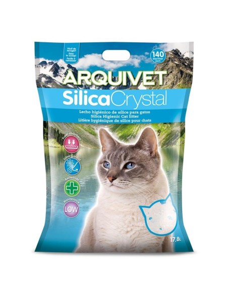 Arena de Sílice para Gatos SILICA CRYSTAL 17.8L Alta Absorción y Control de Olores