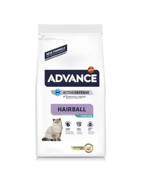 Advance Sterilized Hairball 10KG - Alimento para Gatos Esterilizados, Previene Bolas de Pelo