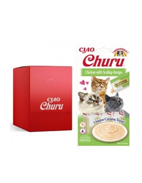 Churu Receta de Pollo con Vieira para Gatos | Snack Cremoso Nutritivo en Endanea Mascotas