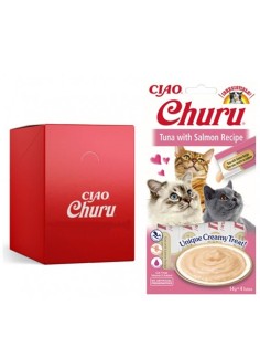 Churu Atún con Salmón para Gatos | Snack Cremoso Natural y Saludable