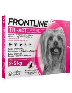 Frontline Tri Act Perros 2-5 kg 3 Pip Antiparasitario Protección Completa