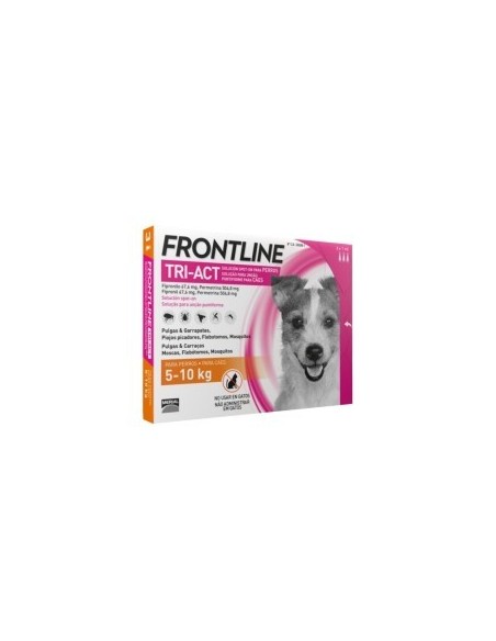 Frontline Tri Act para perros 5 a 10 kg antiparasitario en pipetas protección contra pulgas garrapatas mosquitos