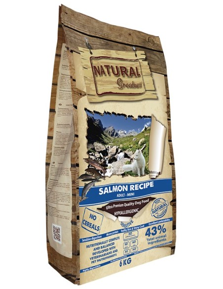 Pienso Sin Cereales para Perros Pequeños | Receta Salmón Mini NG 6KG Endanea