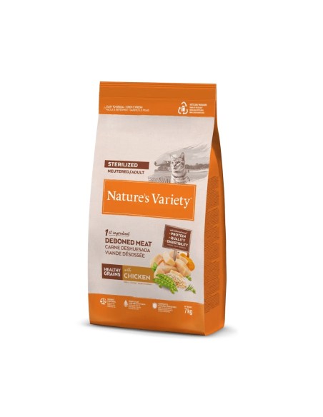 NVariety Cat Grain Ster Chicken 7KG | Pienso sin Cereales para Gatos Esterilizados