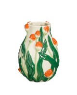 JARRON TULIP VERDE PINTADO A MANO 20X14.5CM