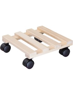 Base con Ruedas de Madera de Haya 25x25 cm | Soporte para Macetas y Muebles | Endanea Garden