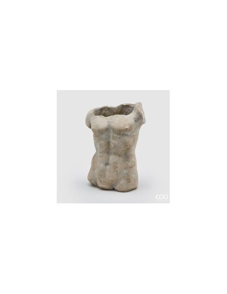 MACETA CEMENTO BUSTO HOMBRE GRIS