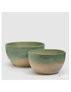 MACETA ESMALTADA ROT H30 VERDE MIX GRANDE