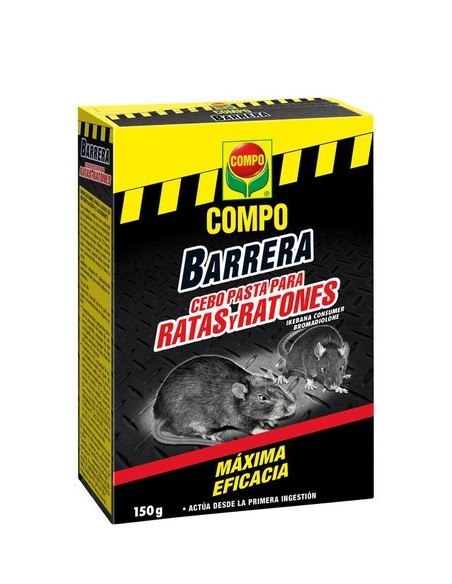 Cebo para Ratas y Ratones en Pasta 150g COMPO  Elimina Roedores Rápidamente

