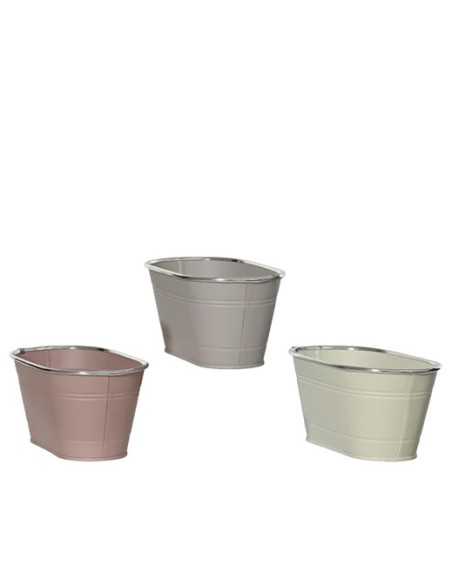 MACETA ZINC COLORES L28XW14XH12.5CM