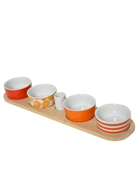 SET RECIPIENTES RECTANGULARES NARANJA L40XW10XH6.5CM