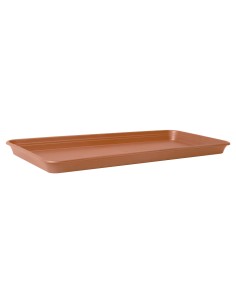 Plato Rectangular Universal L 86cm Tierra  Protege tus Jardineras y Superficies | Endanea Garden