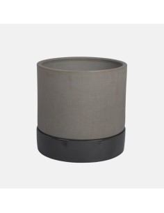 MACETA CON PLATO FAR DARK 16X16X15CM