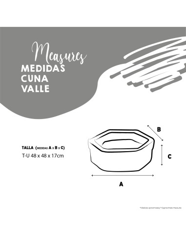 YAGU CUNA ROYAL VICHY NEGRO T-U 48X48X17CM