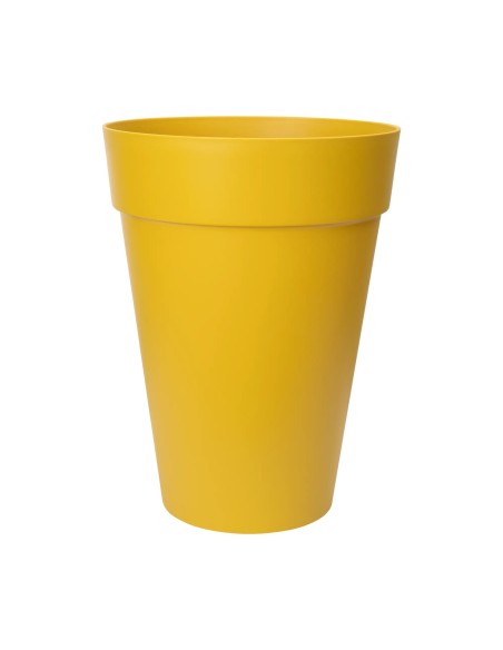 Maceta Loft Redonda Alta 35 cm Ocre para Interior y Exterior | Endanea Garden