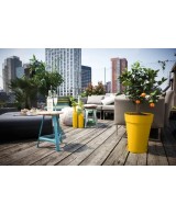 Maceta Loft Redonda Alta 35 cm Ocre para Interior y Exterior | Endanea Garden

