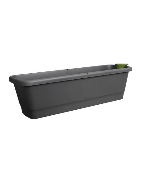 Jardinera Noa L Negro | Elegante y Grande para Espacios Exteriores | Endanea Garden