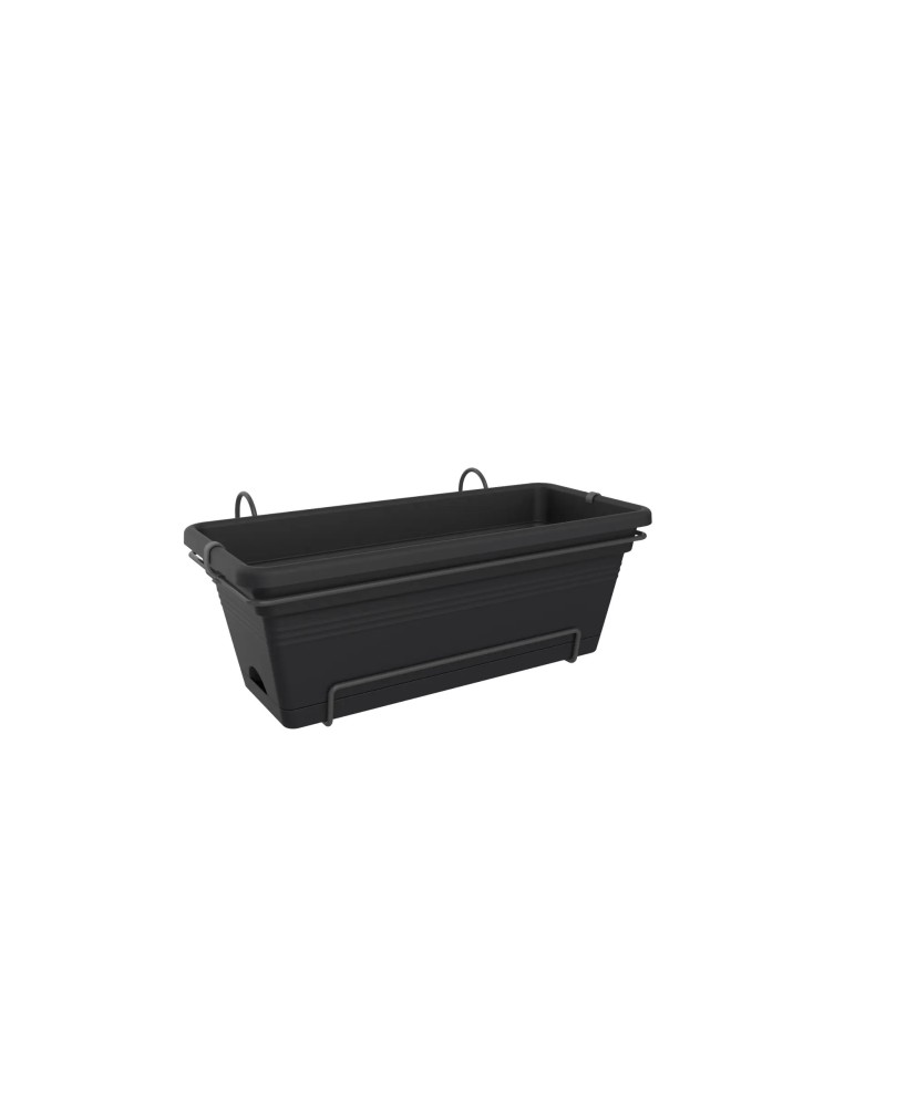 Jardinera XL Allin 55 cm Negra | Maceta Funcional para Plantas en Exteriores e Interiores | Endanea Garden

