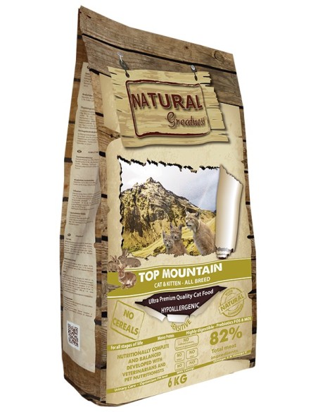Receta Cat Top Mountain NG 600g | Alimento Natural Sin Cereales para Gatos Adultos