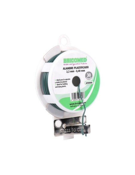 Alambre Plástico BRICOMED 2,2 mm x 30 m | Alambre Jardinería Resistente

