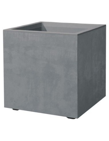 Maceta Cubo Millennium RA 39 cm Gris Cemento  Diseño Contemporáneo y Resistente

