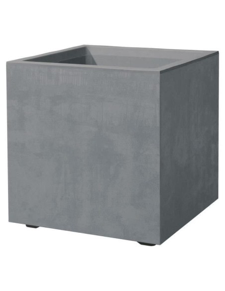 Maceta Cubo Millennium RA 39 cm Gris Cemento  Diseño Contemporáneo y Resistente

