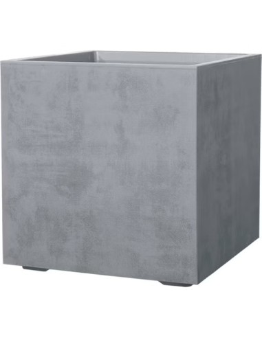 Maceta Cubo Millennium RA 49 cm G.Geni Gris Cemento  Diseño Moderno y Resistente

