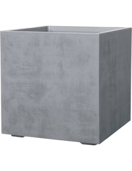 Maceta Cubo Millennium RA 49 cm G.Geni Gris Cemento  Diseño Moderno y Resistente

