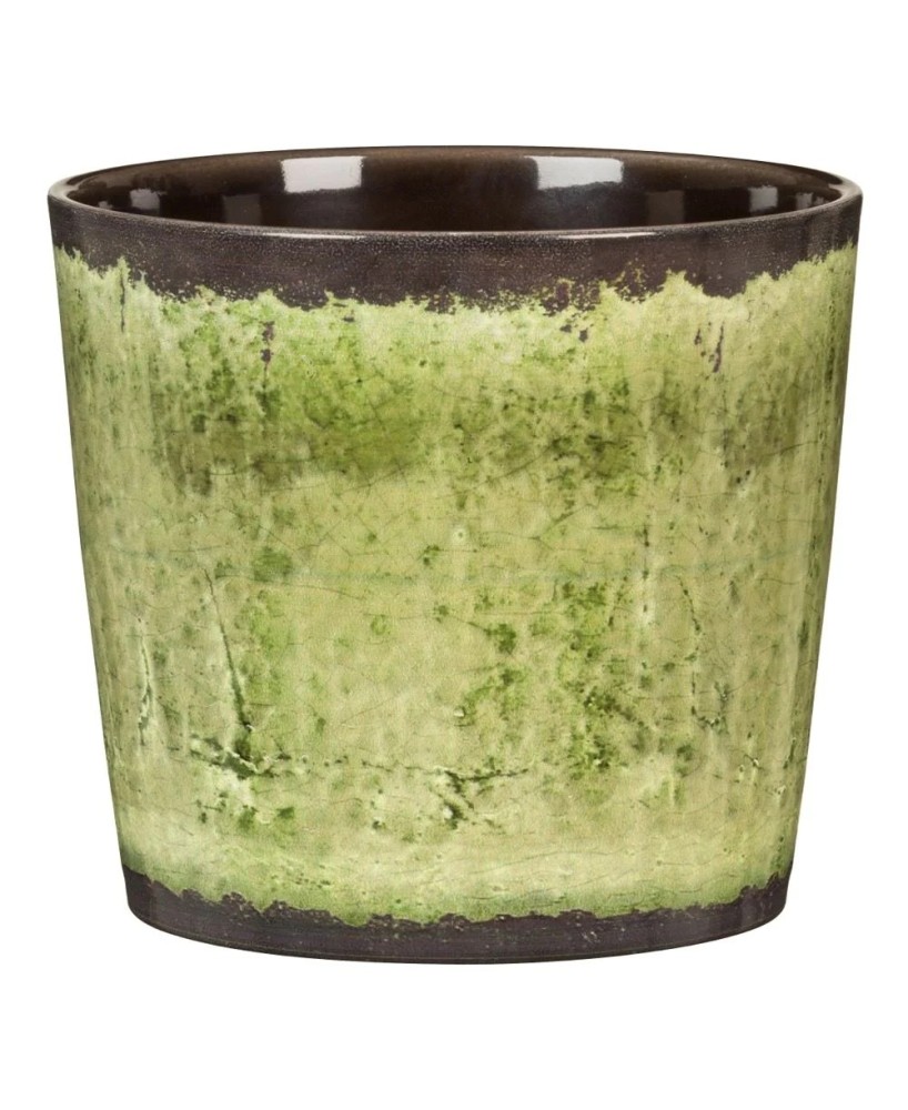 Maceta Cache Meadow Glaze 18 cm | Cerámica Esmaltada Tonos Naturales en Endanea Garden

