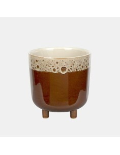 Maceta Mito Marrón 22x22x23 cm | Segura para Mascotas y Elegante para tu Hogar
