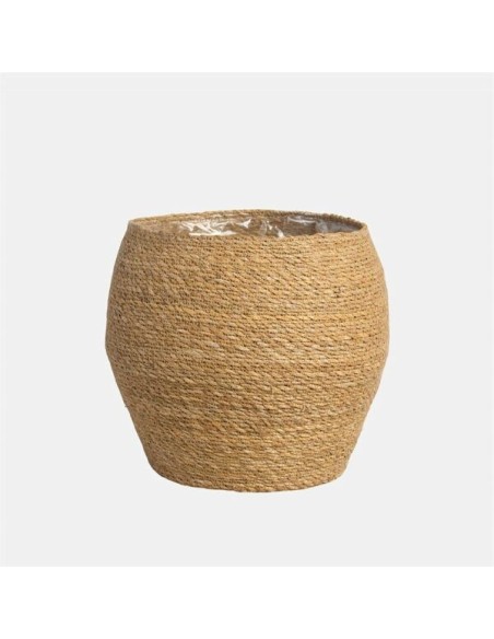 Maceta Basket Tara Natural 38x38x36 cm | Estilo Rústico con Fibras Naturales  Endanea Garden


