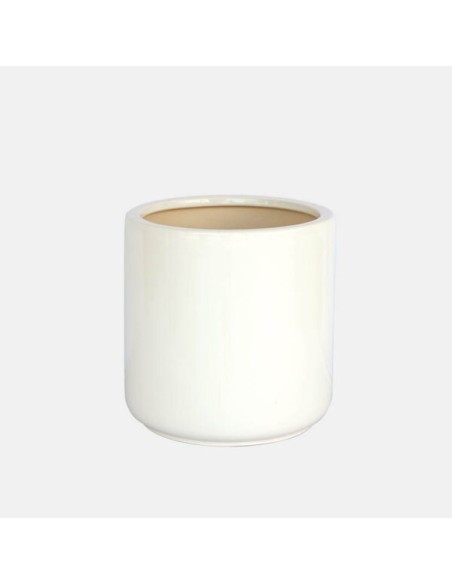 Maceta Frost Blanco 18x18x18 cm | Diseño Moderno y Resistente para Interior y Exterior

