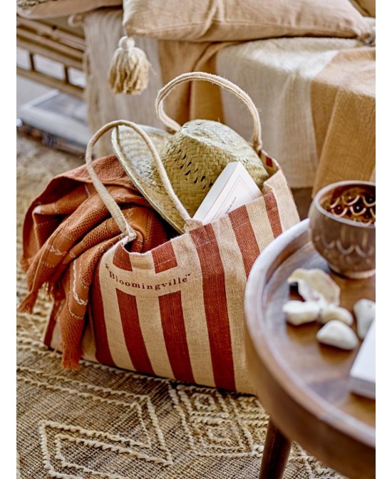 BOLSA DE COMPRAS BERGAMO MARRON JUTE L48XH38XW10.5CM