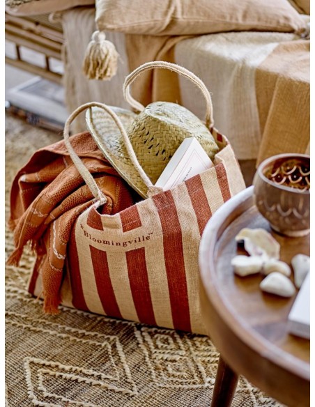 BOLSA DE COMPRAS BERGAMO MARRON JUTE L48XH38XW10.5CM