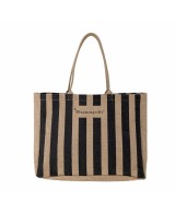 BOLSA DE COMPRAS BERGAMO NEGRA JUTE L49XH38XW10.5CM