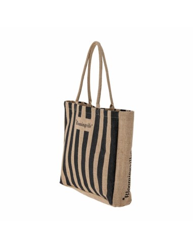 BOLSA DE COMPRAS BERGAMO NEGRA JUTE L49XH38XW10.5CM