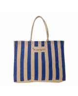 BOLSA DE COMRAS BERGAMO AZUL JUTE L49XH38X10.5CM