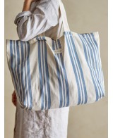 BOLSA DE COMPRAS TRINA AZUL ALGODON L47XH410XW16CM
