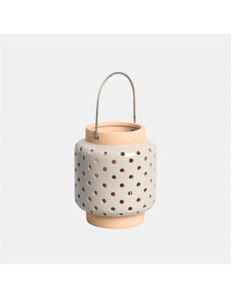CERAMIC LANTER 18X21 CM TOSTADO