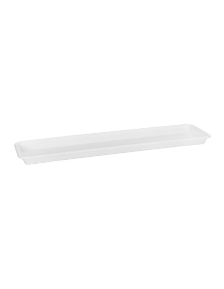 Plato Universal Rectangular S 40 cm Blanco  Protección y Estilo para Jardineras | Endanea Garden
