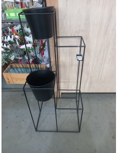 CAITLIN PLANTTABLE NEGRO-MARRON 38X38X90CM