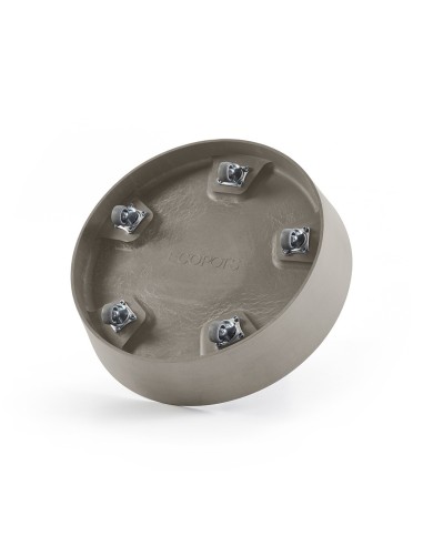 Jardinera con ruedas SAUCER WHEELS 40 TAUPE | Diseño elegante | Endanea Garden


