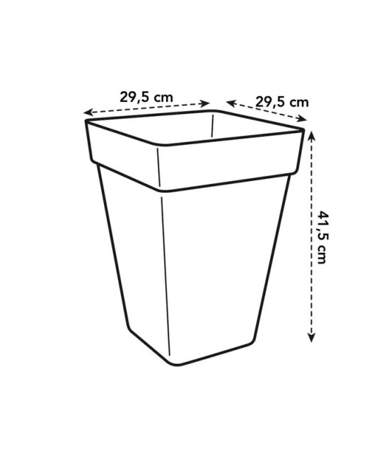 MACETA LOFT CUADRADA ALTA 30CM  BLANCO