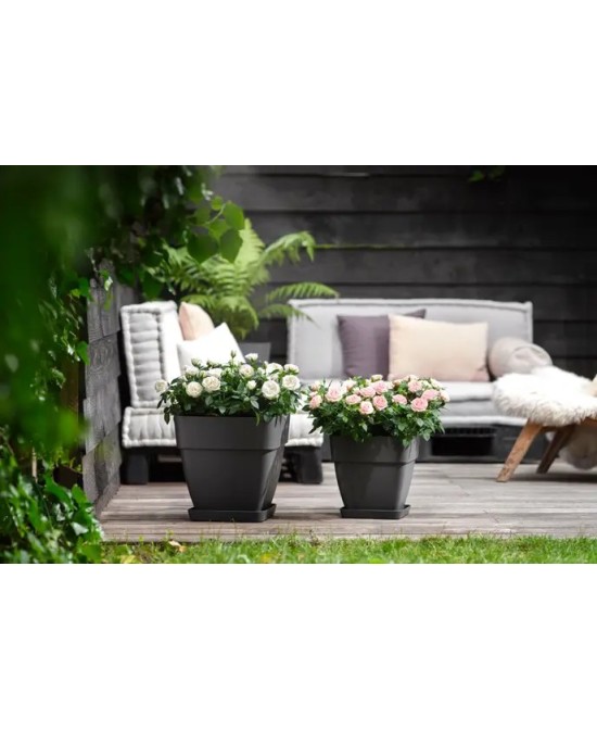 Maceta Vibia Campana Cuadrada 37 cm Antracita | Diseño Moderno y Funcional para Jardines e Interiores